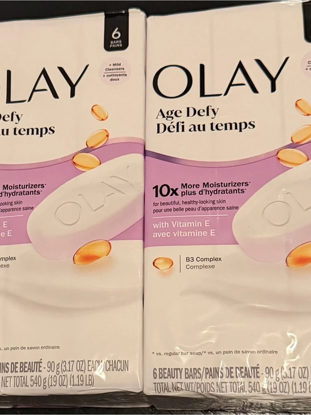 OLAY Age Defy Beauty Bar — White and Pink Packaging